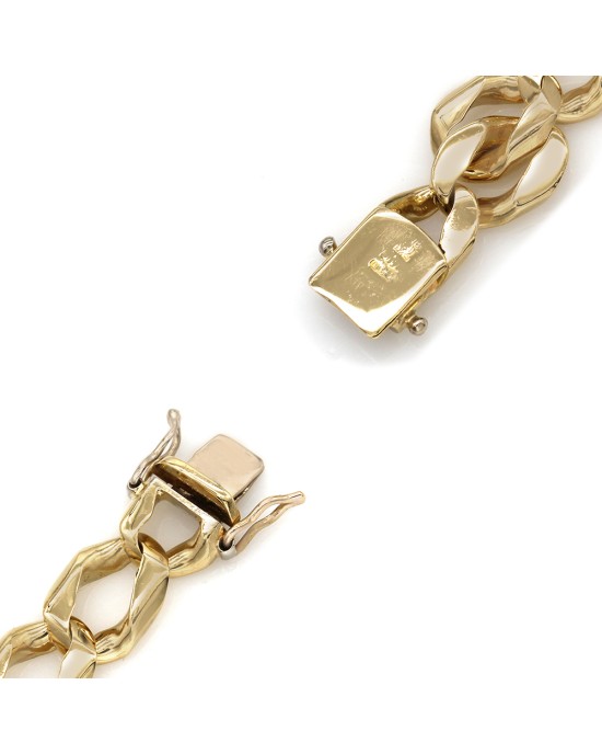 Gentlemans Square Curb Link Bracelet in Gold